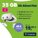 freenet Allnet Flat (Vodafone 40 GB / Telekom 35 GB) für mtl. 19,99€ + Meta Quest 3S ab 49€ + 150€ Bonus