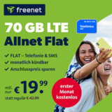 Letzter Tag: 70GB Telefónica Allnet Flat für nur 19,99€ pro Monat (monatlich kündbar)