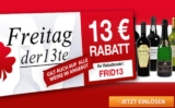 13,- Euro Rabatt auf das gesamte Sortiment bei Weinvorteil