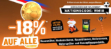 Nur noch heute: 18% Rabatt auf viele verschiedene Produktkategorien – z.B. Rasenmäher, Heckenscheren oder Motorsensen
