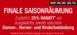 Zusätzlich 25% Rabatt auf ausgewählte reduzierte Kleidung bei Galeria Kaufhof