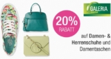 Galeria Kaufhof: 20% Rabatt auf Damen-/Herrenschuhe und Damentaschen