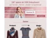 10,- Euro Galeria Gutschein ab 100,- Euro Bestellwert auf Damen-, Herren-, Kinder- & Sportmode!