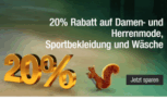 Nur heute 20% Rabatt auf Damen- und Herrenmode, Sportbekleidung und Wäsche bei Galeria Kaufhof