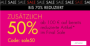 50% Extra-Rabatt Rabatt auf reduzierte Fashion und mehr im Galeria Onlineshop!