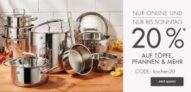 20% Rabatt auf Töpfe & Pfannen im Galeria Kaufhof Onlineshop