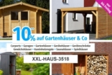 Nur 3 Tage: 10% Rabatt auf die Kategorie Gartenhäuser bei GartenXXL
