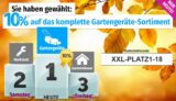 Nur noch heute: 10% Rabatt auf Gartengeräte bei GartenXXL
