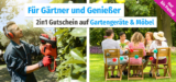 Letzter Tag: Bis zu 30,- Euro Rabatt auf Gartengeräte & Möbel im GartenXXL Onlineshop