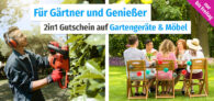 Letzter Tag: Bis zu 30,- Euro Rabatt auf Gartengeräte & Möbel im GartenXXL Onlineshop