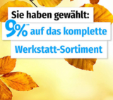 Nur heute: 9% auf alle Werkstattartikel im GartenXXL Onlineshop