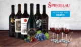 Italien-Genusspaket mit 6 Flaschen Rotwein und 4 Spiegelau Gläser für nur 39,99 Euro