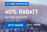 40% Rabatt auf Pillen & Aminos bei MyProtein