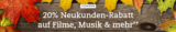Nur heute: 20% Neukunden Rabatt auf Filme, Musik und Spielwaren bei Tahlia