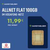 Handyhelden: Klarmobil Vodafone Allnet Flat mit 100 GB für mtl. 11,99€ – monatlich kündbar!