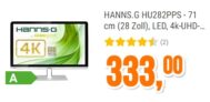 28″ UltraHD Monitor HANNS.G HU282PPS mit integrierten Lautsprechern für 333,- Euro