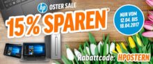 Oster Sale mit 15% Rabatt auf Desktop PCs und Notebooks der Marke HP