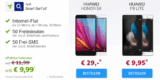 Mobilcom-debitel o2 Smart Surf Tarif mit 1GB Datenflat, 50 Minuten und 50 SMS + Huawei Honor 5X für 9,99 Euro monatlich mit 29,- Euro Zuzahlung!