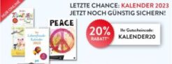 Hugendubel: 20% Rabatt auf alle Kalender!