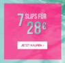 7 Slips für nur 28,- Euro im Hunkemöller Onlineshop bei Filiallieferung