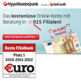 [HYPOVEREINSBANK] Wieder da! 50,- Euro Startguthaben bei kostenloser Kontoeröffnung mit 3 Geldeingängen bei der HVB abgreifen!