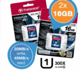 [IBOOD] Duopack Transcend 16GB Premium SD Memory Cards für nur 25,90 Euro inkl. Versand
