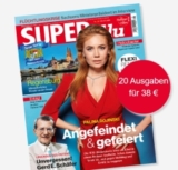 20 Ausgaben SUPERillu für nur 38,- Euro und dazu 35,- Euro Verrechnungsscheck als Prämie