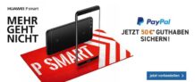 50,- Euro PayPal Guthaben geschenkt bei Vorbestellung! Huawei P smart für nur einmalig 1,- Euro im Blau Allnet XL Tarif (4GB LTE, Allnet Telefonie und SMS Flat) für nur mtl. 19,99 Euro