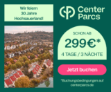 Center Parcs Frühbucher: 30 Jahre Park Hochsauerland – 4 Personen / 3 Nächte ab 299€ für Anreisen im Winter