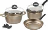 5-teiliges Aluguss Kochgeschirr-Set IMPERA in Champagne Gold, induktionsgeeignet für nur 13,90 Euro inkl. Versand!