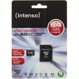 Intenso 64GB Micro SDXC Speicherkarte Class 10 Karte inkl. SDXC Card Adapter für nur 15,- Euro inkl. Versand