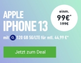 Apple iPhone 13 128GB + o2 Free L Boost Tarif mit 120 GB 5G/LTE für nur 44,99€ mtl. und einmalig 99€ Zuzahlung