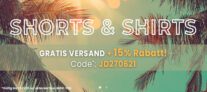 15% Rabatt auf T-Shirts und Shorts bei Jeans-Direct