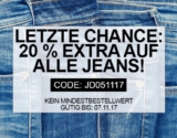 Nur noch heute! Bis zu 60% Rabatt im Sale bei Jeans-Direct + nochmal 20% Extra-Rabatt