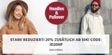 20% Rabatt auf Pullover & Hoodies bei Jeans Direct (ab 50,- Euro MBW)
