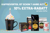 Letzter Tag! 10% Rabatt auf Alles bei Kaffeevorteil – auch auf reduzierte Ware (MBW: 50,- Euro)