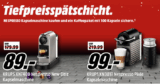 Media Markt Tiefpreisspätschicht: Krups und Delonghi Nespresso Kapselmaschinen