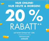 20% Rabatt ab einem Bestellwert von 120,- Euro im Karstadt Onlineshop