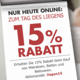15% Rabatt auf Matratzen, Betten und Bettwaren im Karstadt Onlineshop