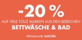 Nur heute: 20% Rabatt auf Bettwäsche und Badartikel im Karstadt Onlineshop
