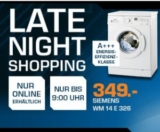 Saturn Late Night Shopping! Die Angebote am 27. August 2014 – z.B. Siemens WM14E326 Waschmaschine für 349,- Euro statt 397,- Euro!