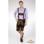 Trachtenlederhose in Schwarz/Gold 