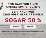 Levi’s Onlineshop: 30% Rabatt beim Kauf von einem und 50% Rabatt ab zwei Artikeln (auf ausgewählte Produkte)
