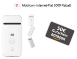 50,- Euro Amazon Gutschein + Hotspot gratis zur Mobilcom Internet-Flat 6000 mit 6 GB LTE Flat bis 50,0 MBit/s im Telekom Netz für 12,99 Euro