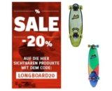 Endet morgen: 20% Gutscheincode auf bereits reduzierte Longboards bei SportScheck