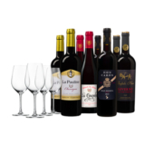 Luxuriöses Rotweinpaket mit 8 Flaschen (4 Sorten) für 58,94€ + 4 Gläser gratis!