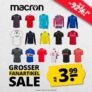 Bis zu 92% Rabatt auf Artikel der Marke Macron – z.B. Trikots, Trainingsjacken, Hosen uvm.