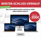 Verlängert! Bis zu 300,- Euro auf viele iMacs und Macbooks im Winterschlussverkauf bei Mactrade + 8% Education Rabatt