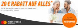 20,- Euro Rabatt (MBW:100,- Euro) bei Notebooksbilliger mit Zahlung via Masterpass