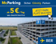 Gutschein bei McParking – 4€ Sofort-Rabatt für Parkplätze am Flughafen Berlin (BER)!